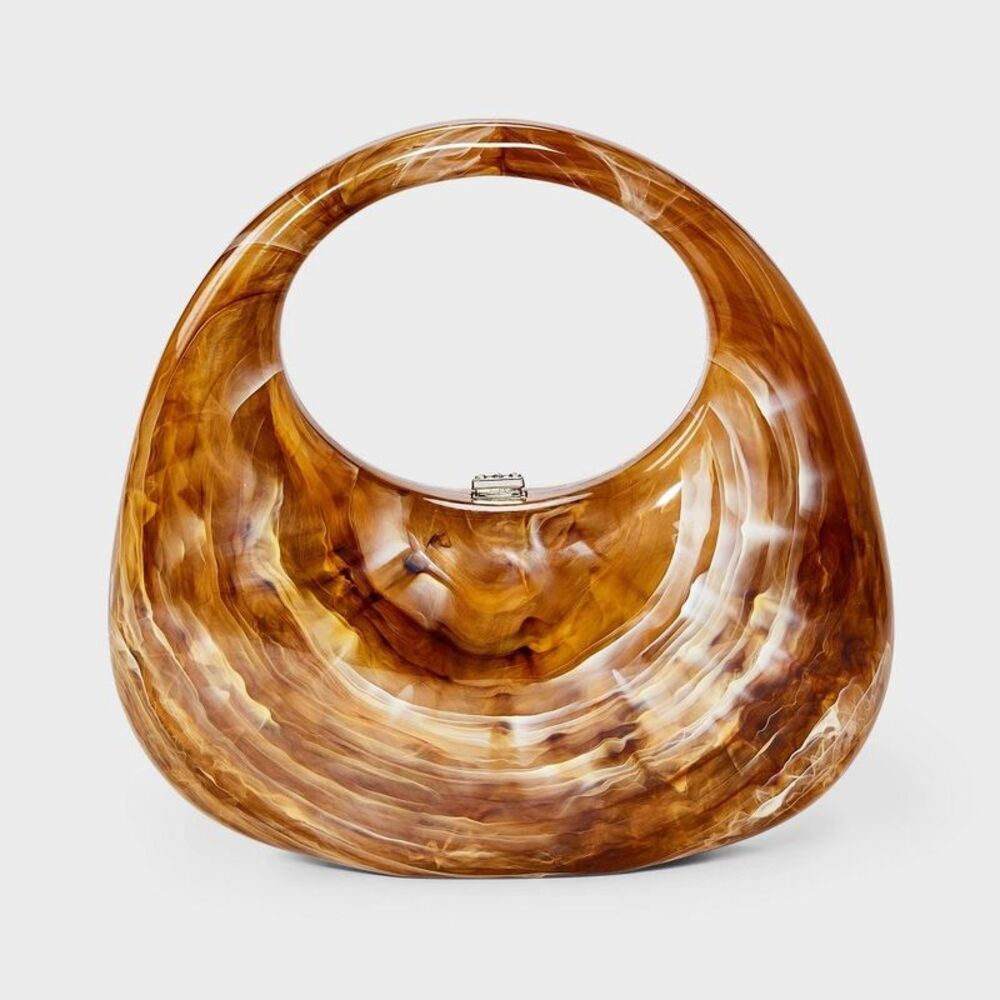 Crescent Marble Minaudiere Clutch - A New Day Brown
